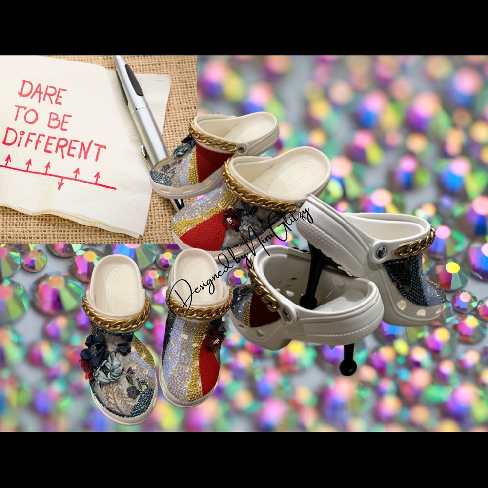 Dare to be different | Heeled Bedazzled Croc
